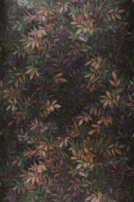 Papier peint avec des feuilles et du feuillage Papier peint Congo violet cramoisi Largeur de lé