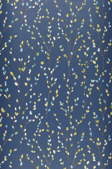 Papel pintado botánico Papel pintado Jolivel azul oscuro Ancho rollo