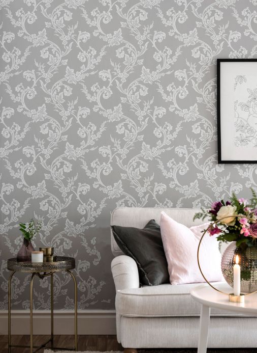 Classic Wallpaper Wallpaper Antonetti light grey Room View