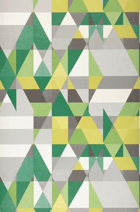 Papier peint géométrique Papier peint Zewana vert Largeur de lé