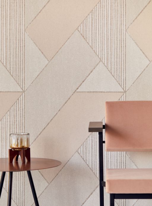 Geometric Wallpaper Wallpaper Kolana cream Room View