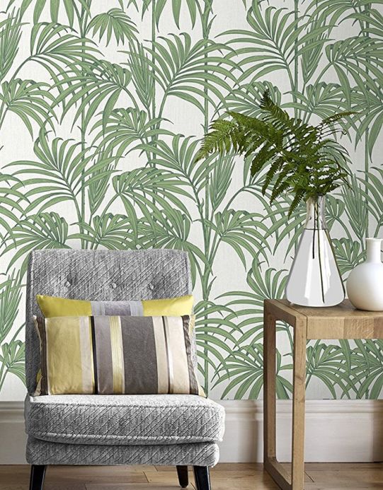 Papel de parede folhas e frondes Papel de parede Tatanu verde escuro Ver quarto