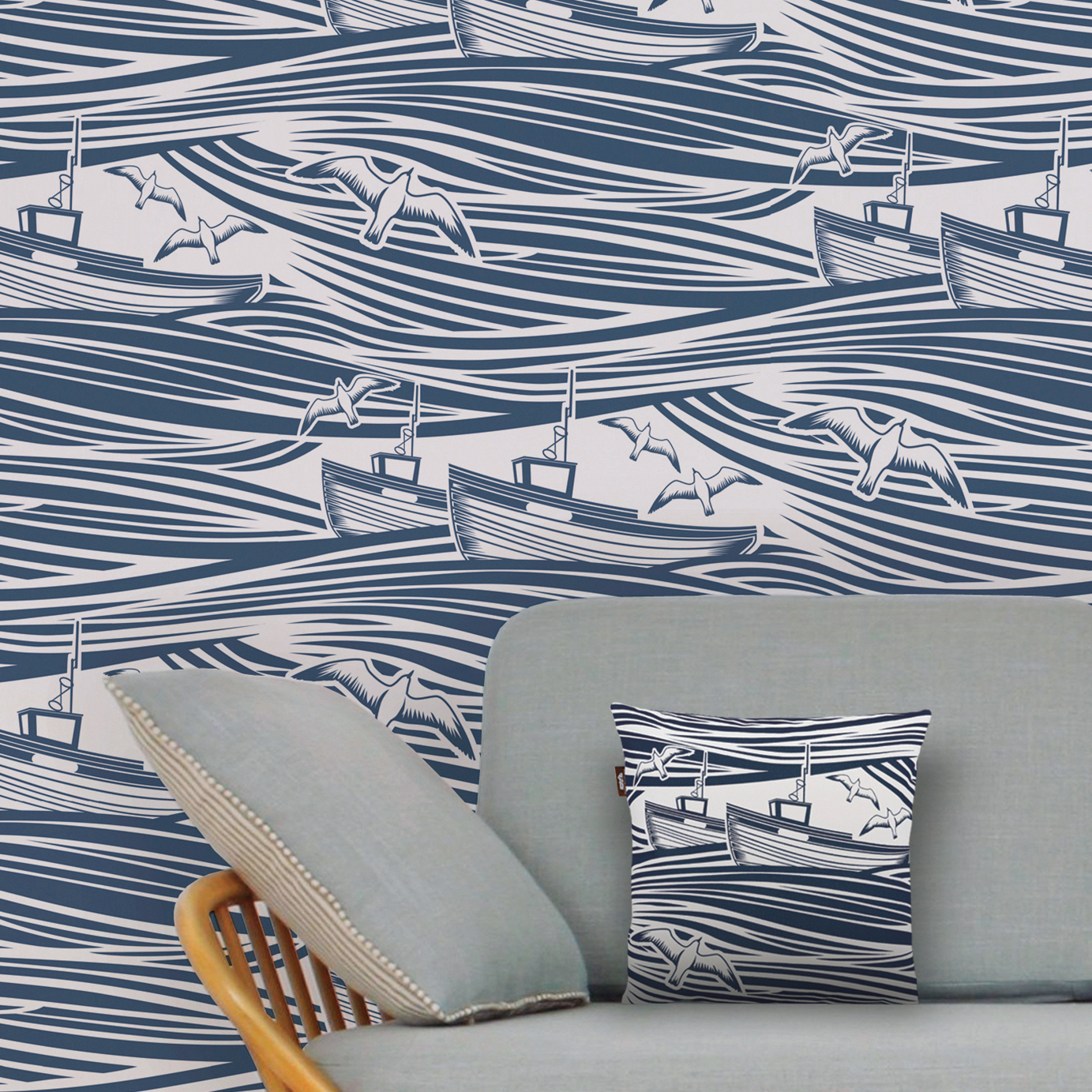 Maritime wallpaper | Nautical patterns | Ocean feeling for walls