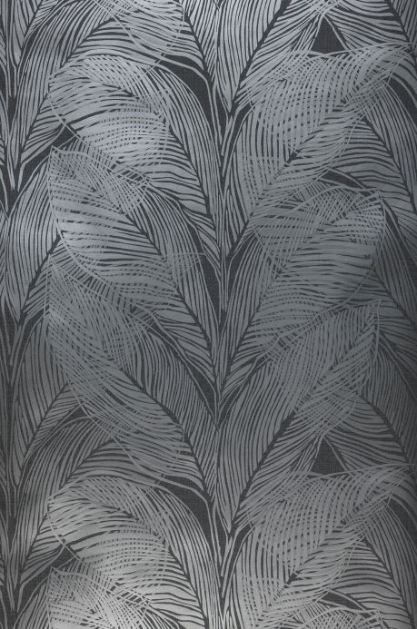 Papel pintado botánico Papel pintado Feodor gris basalto Ancho rollo
