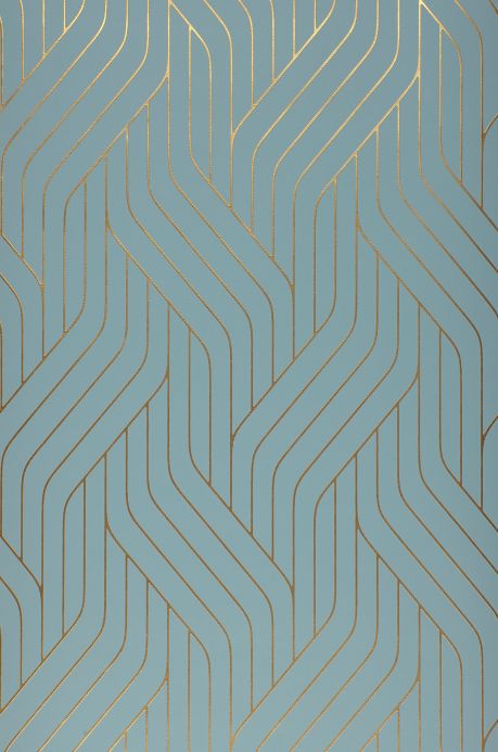 Art Deco Tapeten Tapete Flapper Pastelltürkis Bahnbreite
