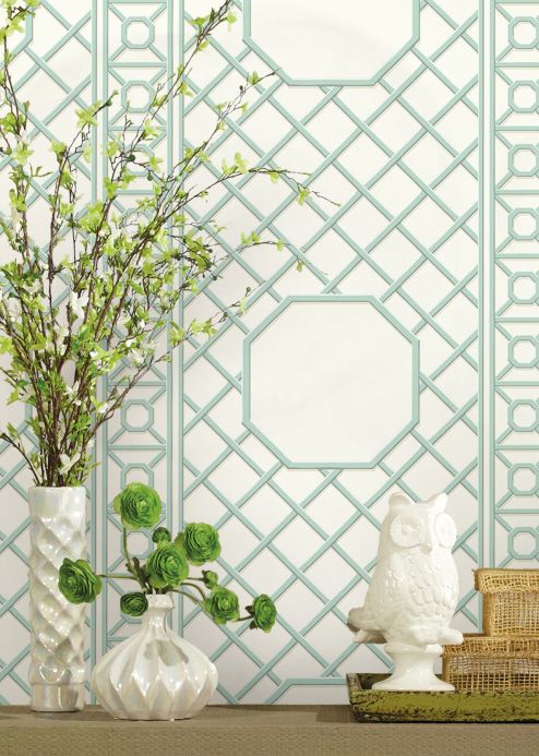 Archiv Wallpaper Tiramos mint turquoise Room View