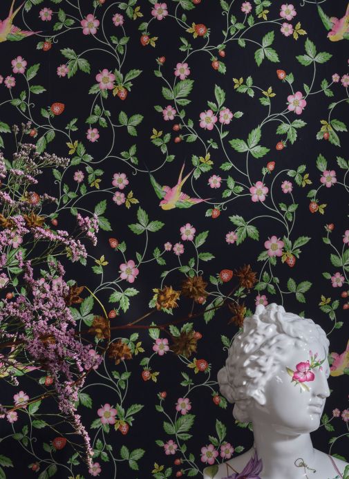 New arrivals! Wallpaper Annabell black Room View