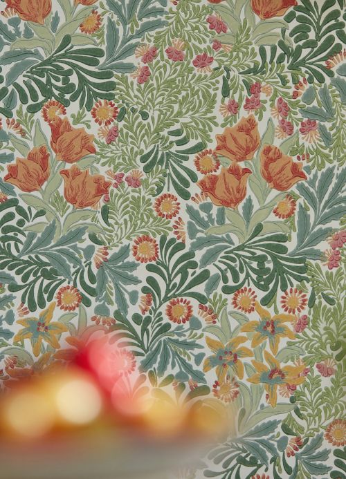 William Morris Wallpaper Wallpaper Bower shades of green Room View