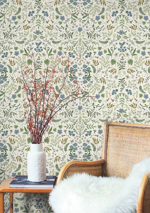 Floral Wallpaper Wallpaper Wildwood white Room View