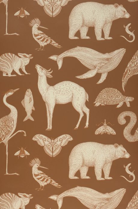 Bird Wallpaper Wallpaper Animal beige brown Roll Width