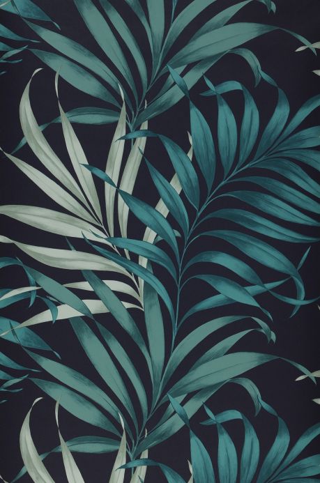Papier peint botanique Papier peint Paradiso turquoise Largeur de lé
