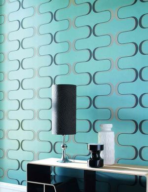 Wallpaper Dusares mint turquoise Room View