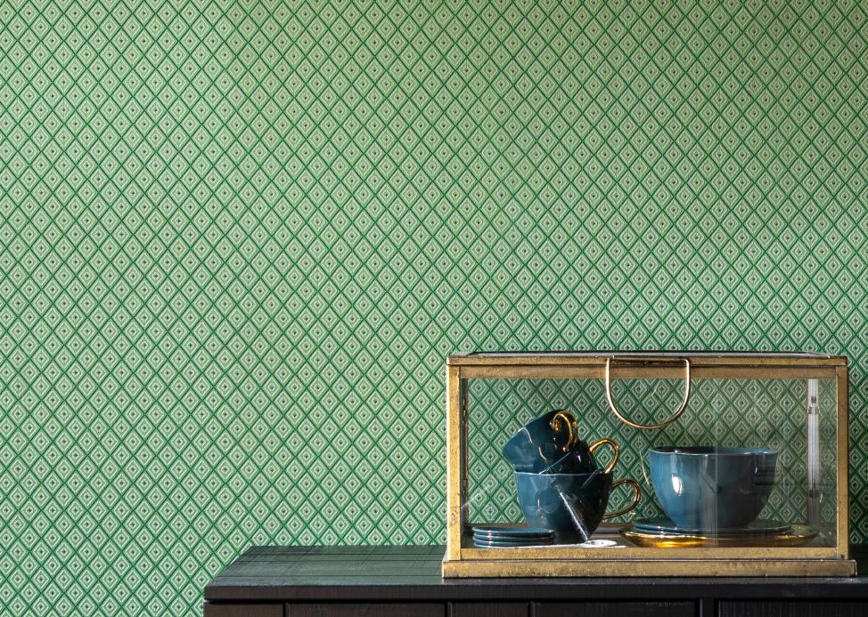 Textile Wallpaper Wallpaper Calaluna green Room View
