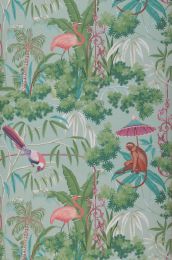 Papel pintado Curious Jungle turquesa