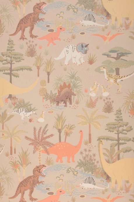 Majvillan Wallpaper Wallpaper Dinosaur Vibes light grey beige Roll Width