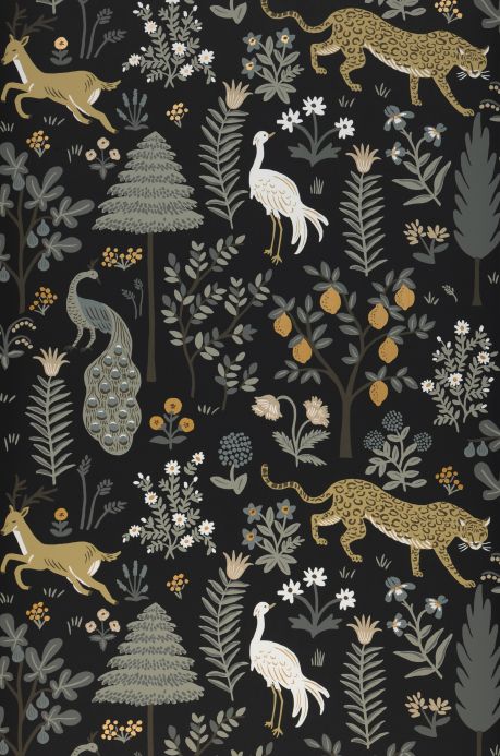 Rifle Paper Wallpaper Wallpaper Menagerie anthracite Roll Width
