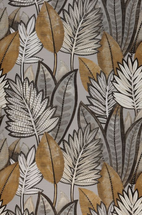 Leaf and Foliage Wallpaper Wallpaper Isadora light grey Roll Width