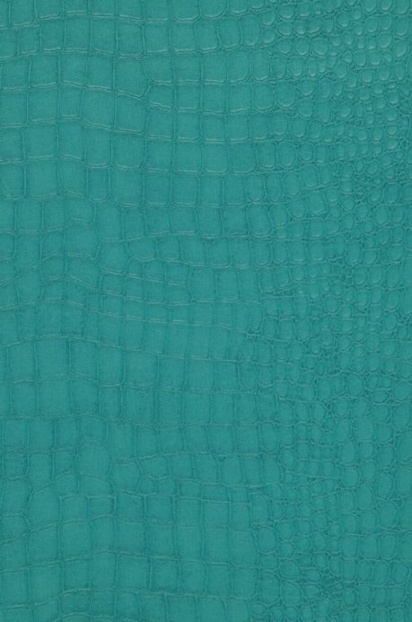 Lederoptik Tapeten Tapete Caiman Wasserblau A4-Ausschnitt