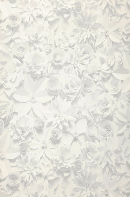 Archiv Papel de parede 3D-Blossoms branco acinzentado Largura do rolo