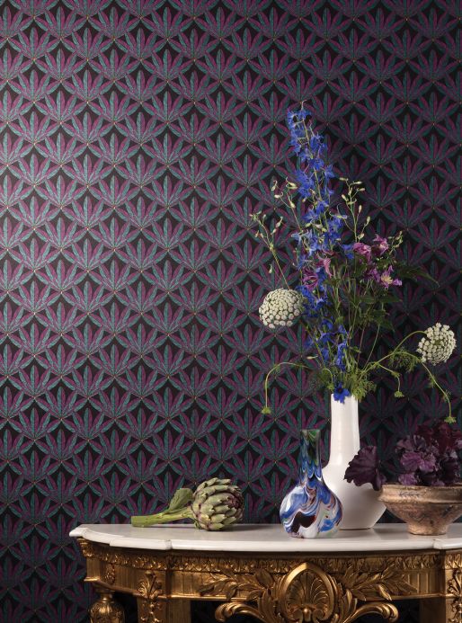 Design Wallpaper Wallpaper Zardozi violet Room View