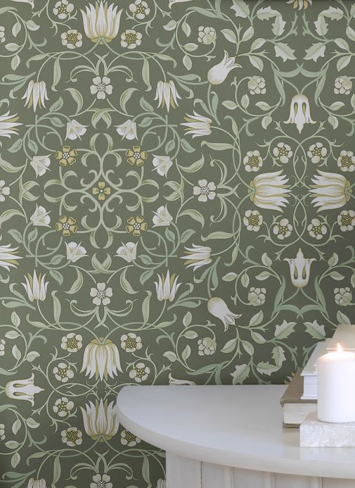 Colours Wallpaper Aleen green grey Room View