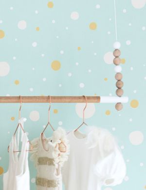 Wallpaper Confetti pastel turquoise Room View