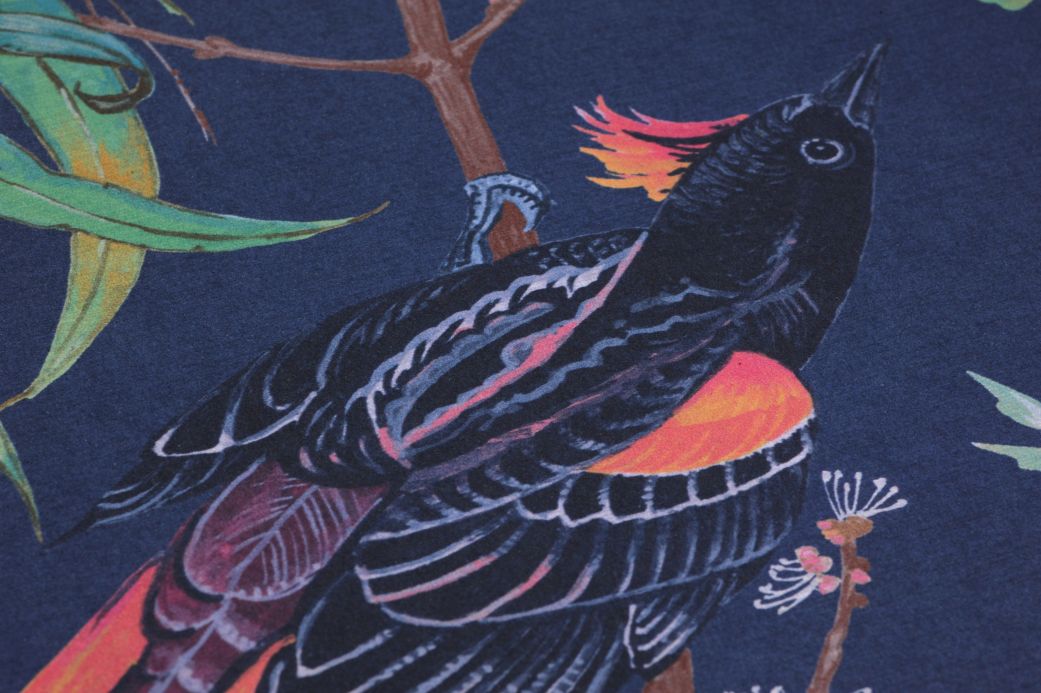 Papel pintado con pájaros Papel pintado Motley Birds azul acero Ver detalle