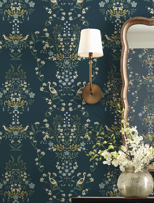 Rifle Paper Wallpaper Wallpaper Luxembourg green blue Room View