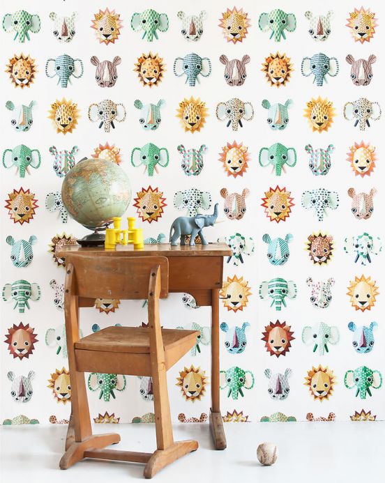 Studio Ditte Wallpaper Wallpaper Wild Animals yellow Room View