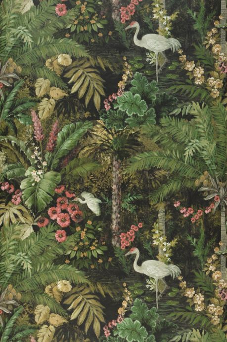 Papel pintado botánico Papel pintado Melora tonos de verde Ancho rollo