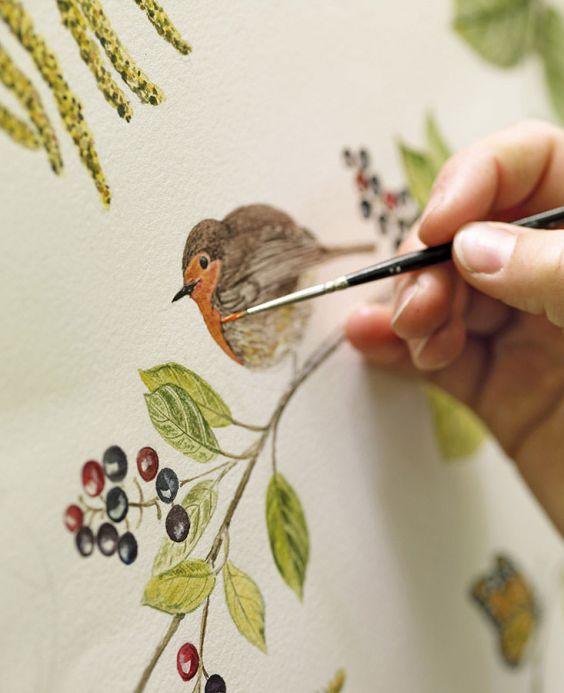 Bird Wallpaper Wallpaper Merle cream Detail View