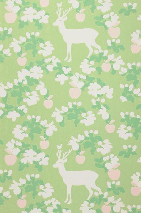 Animal Wallpaper Wallpaper Apple Garden mint green Roll Width