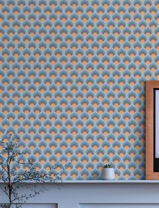 Orange Wallpaper Wallpaper Marlon shades of blue Room View