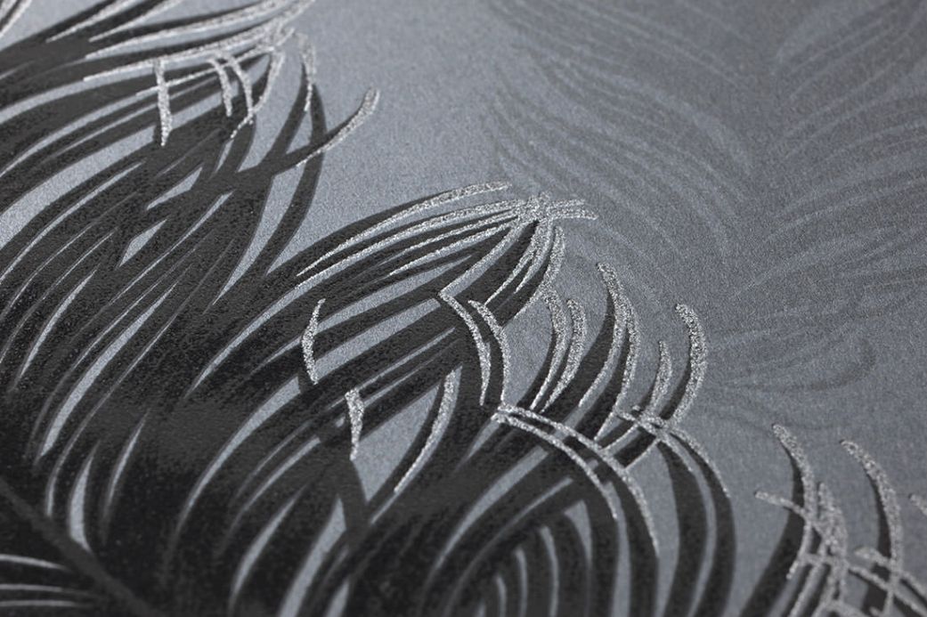 Archiv Papel pintado Feather Rain gris oscuro Ver detalle