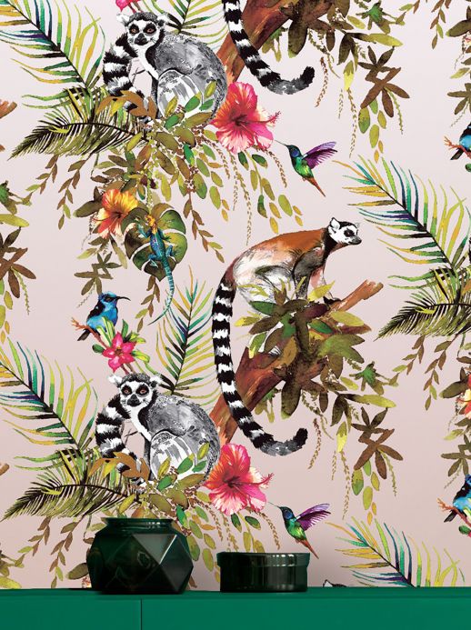 Animal Wallpaper Wallpaper Madagascar rosewood shimmer Room View