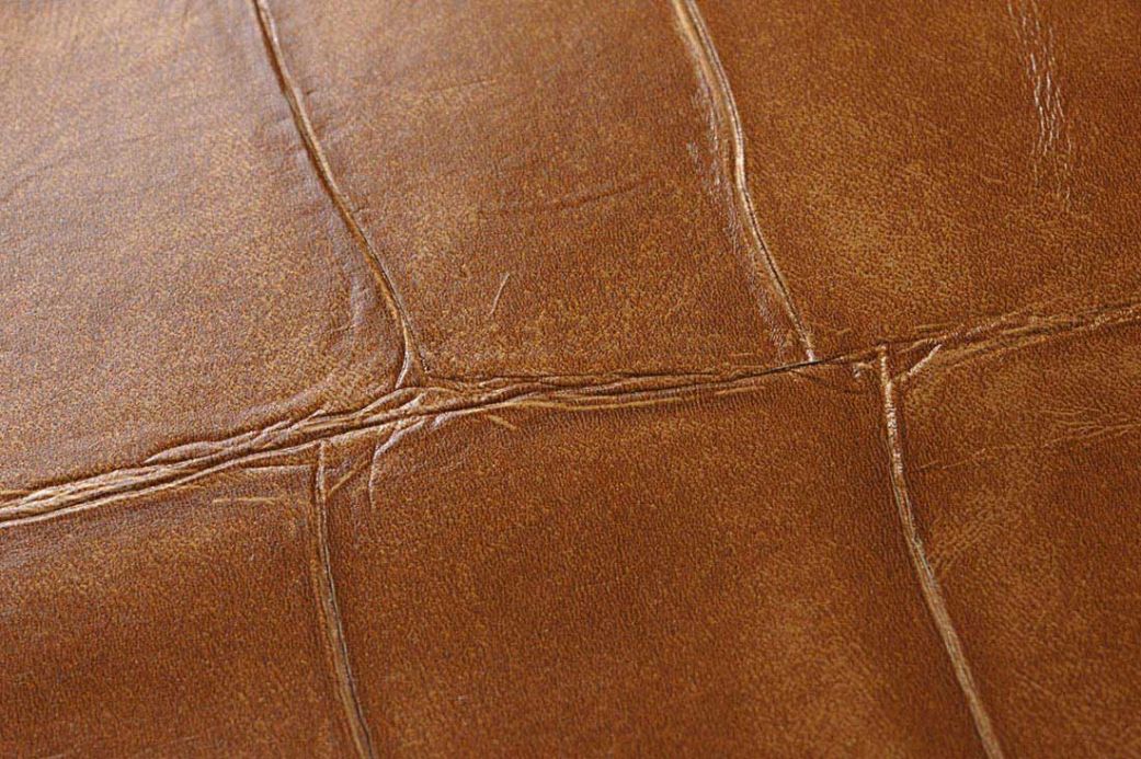Faux Leather Wallpaper Wallpaper Croco 10 golden brown Detail View