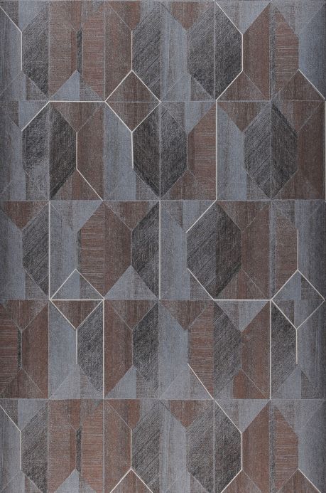 Geometric Wallpaper Wallpaper Moura blue grey Roll Width