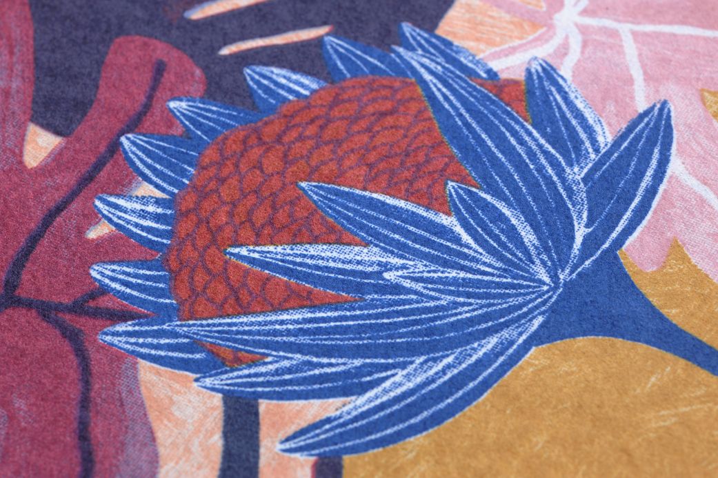Botanische Tapeten Tapete Sunago Violetttöne Detailansicht