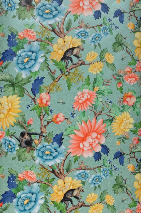 Floral Wallpaper Wallpaper Savana turquoise Roll Width