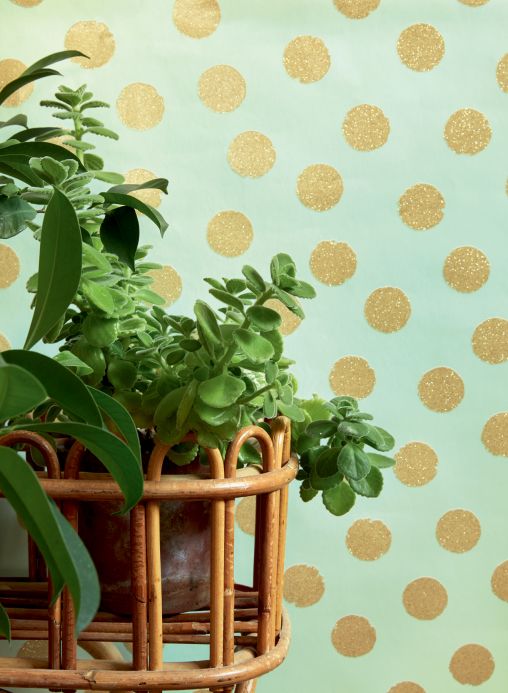 Geometric Wallpaper Wallpaper Corbetta pastel green Room View