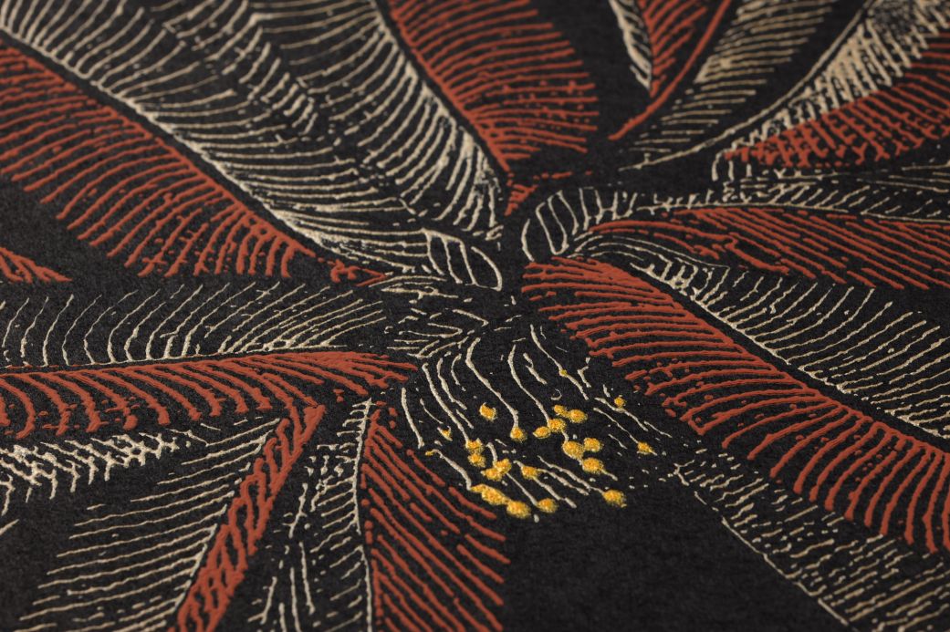 Botanische Tapeten Tapete Palm Springs Kupferbraun Detailansicht
