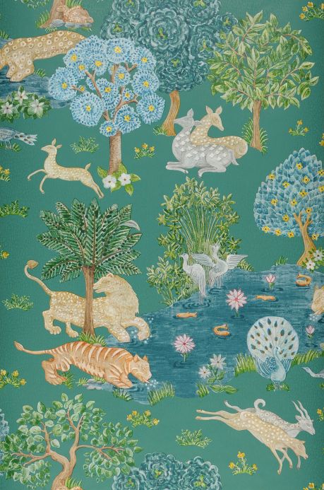Oriental Wallpaper Wallpaper Sumatra turquoise Roll Width