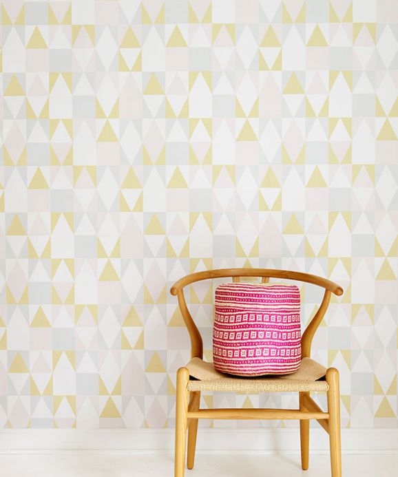 Pink Wallpaper Wallpaper Alice lemon yellow Room View