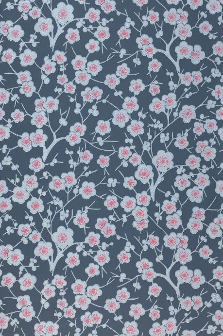 Floral Wallpaper Wallpaper Laila blue grey Roll Width