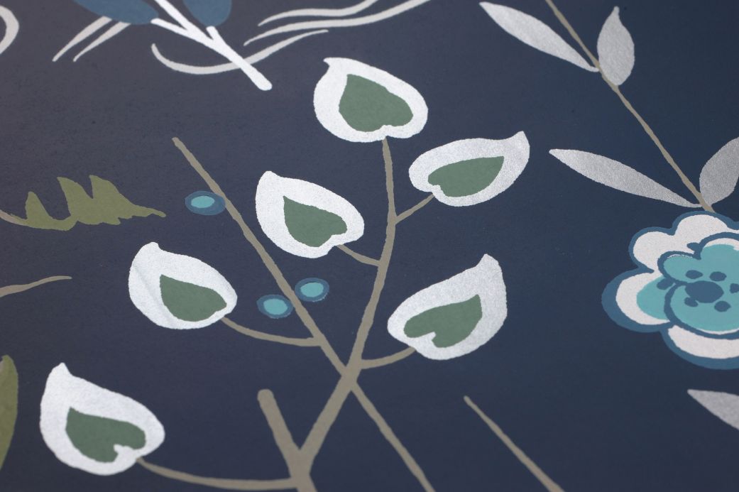 Paper-based Wallpaper Wallpaper Carumba black blue Detail View