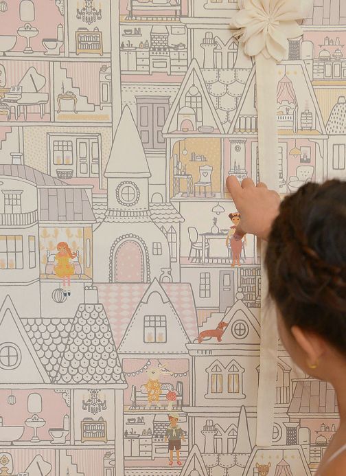 Children’s Wallpaper Wallpaper Dollhouse cream Room View