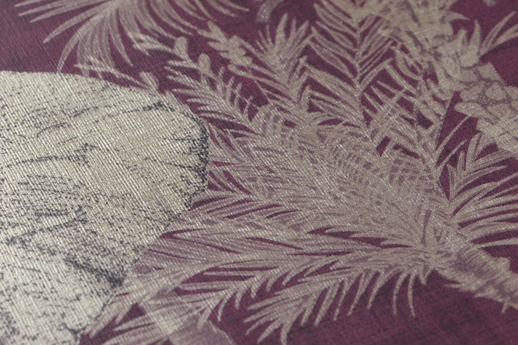 Papier peint avec des animaux Papier peint Raynor violet bordeaux pâle Vue détail