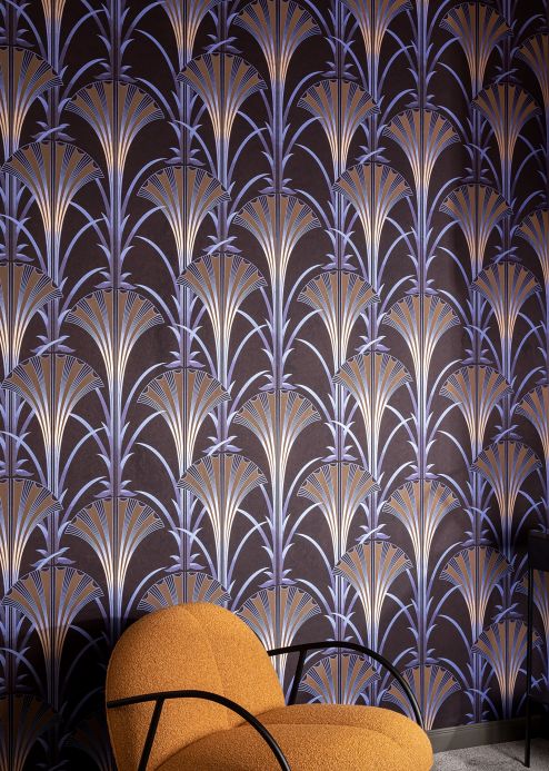 Art Deco Tapeten Tapete Morley Perlblau Raumansicht