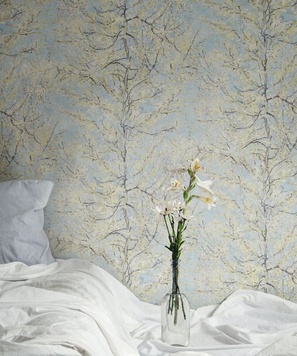 Van Gogh Wallpaper Wallpaper VanGogh Tree pastel turquoise Room View