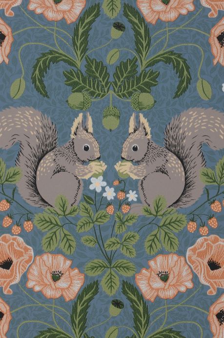 Animal Wallpaper Wallpaper Pihla pastel blue A4 Detail